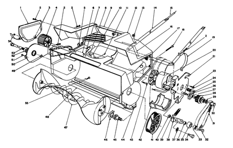 Housing And Rotor Assembly Diagram and Parts List for 38025 1000001 - 1111100 Lawn Boy Snow Blower